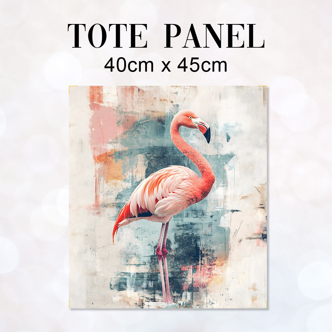 TOTE Pastel Flamingo Fabric Bag Panel TP-764