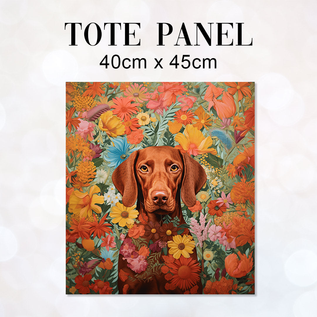 TOTE Floral Hungarian Vizsla TP-77 Fabric Bag Panel