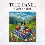 TOTE Border Collie Picnic Fabric Bag Panel TP-770