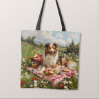 TOTE Border Collie Picnic 2 Fabric Bag Panel TP-771