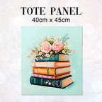 TOTE Floral Books Fabric Bag Panel TP-773