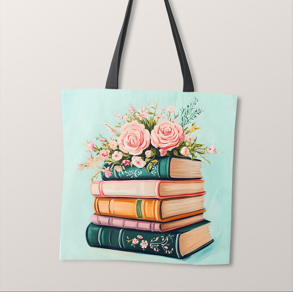 TOTE Floral Books Fabric Bag Panel TP-773