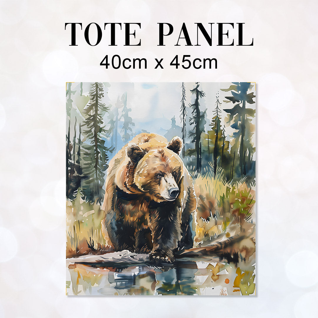 TOTE Grizzly Bear Fabric Bag Panel TP-774