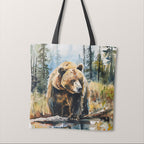 TOTE Grizzly Bear Fabric Bag Panel TP-774