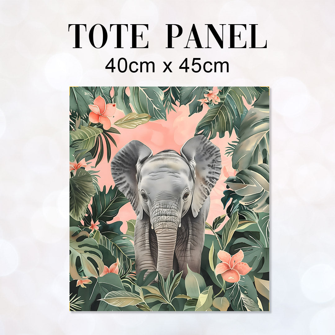 TOTE Elephant Fabric Bag Panel TP-776