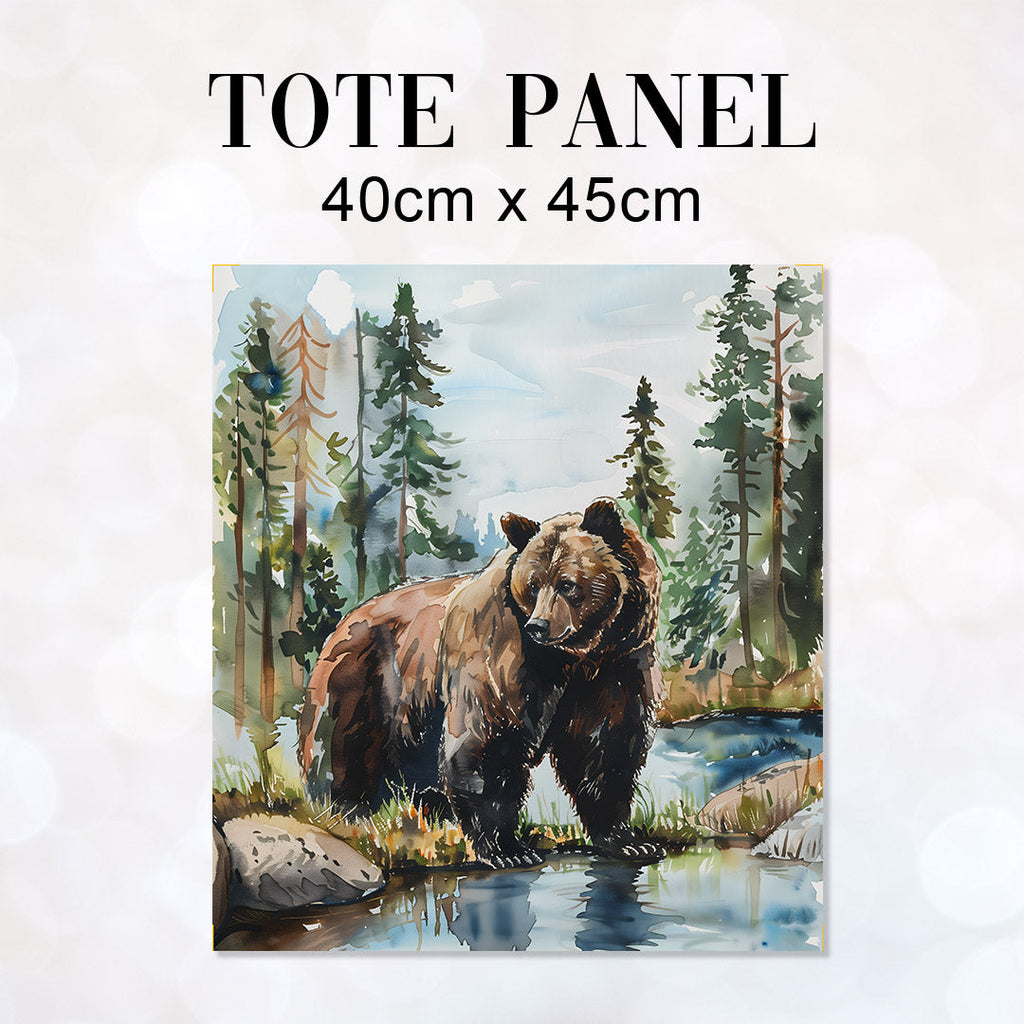 TOTE Brown Bear Fabric Bag Panel TP-778