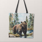 TOTE Brown Bear Fabric Bag Panel TP-778