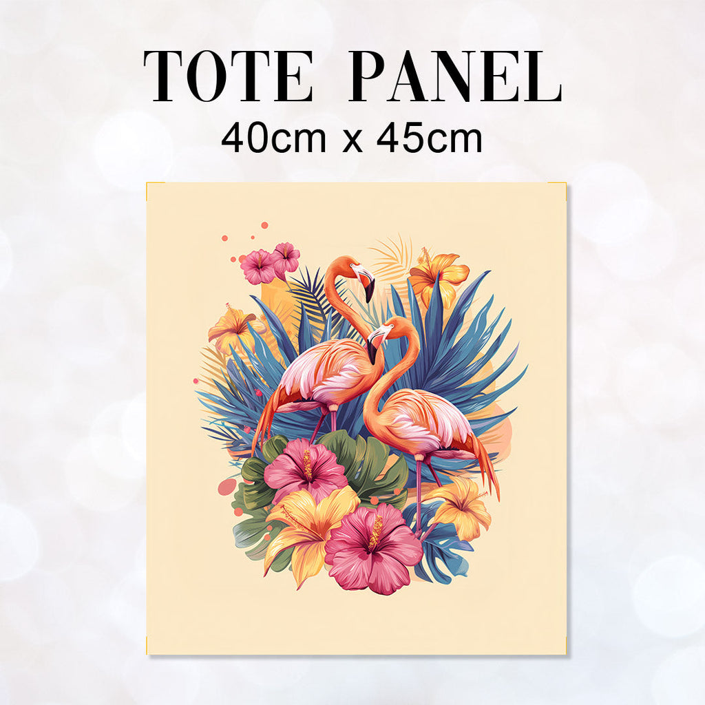 TOTE Tropical Flamingos Fabric Bag Panel TP-780