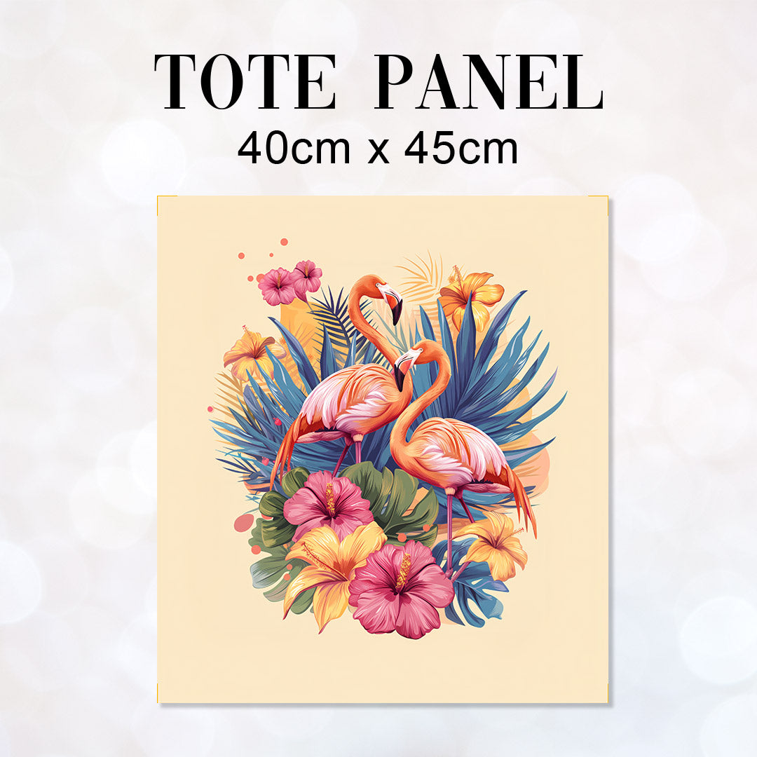 TOTE Tropical Flamingos Fabric Bag Panel TP-780