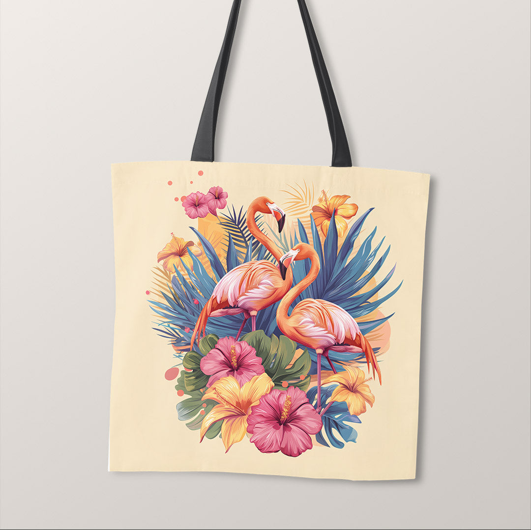 TOTE Tropical Flamingos Fabric Bag Panel TP-780