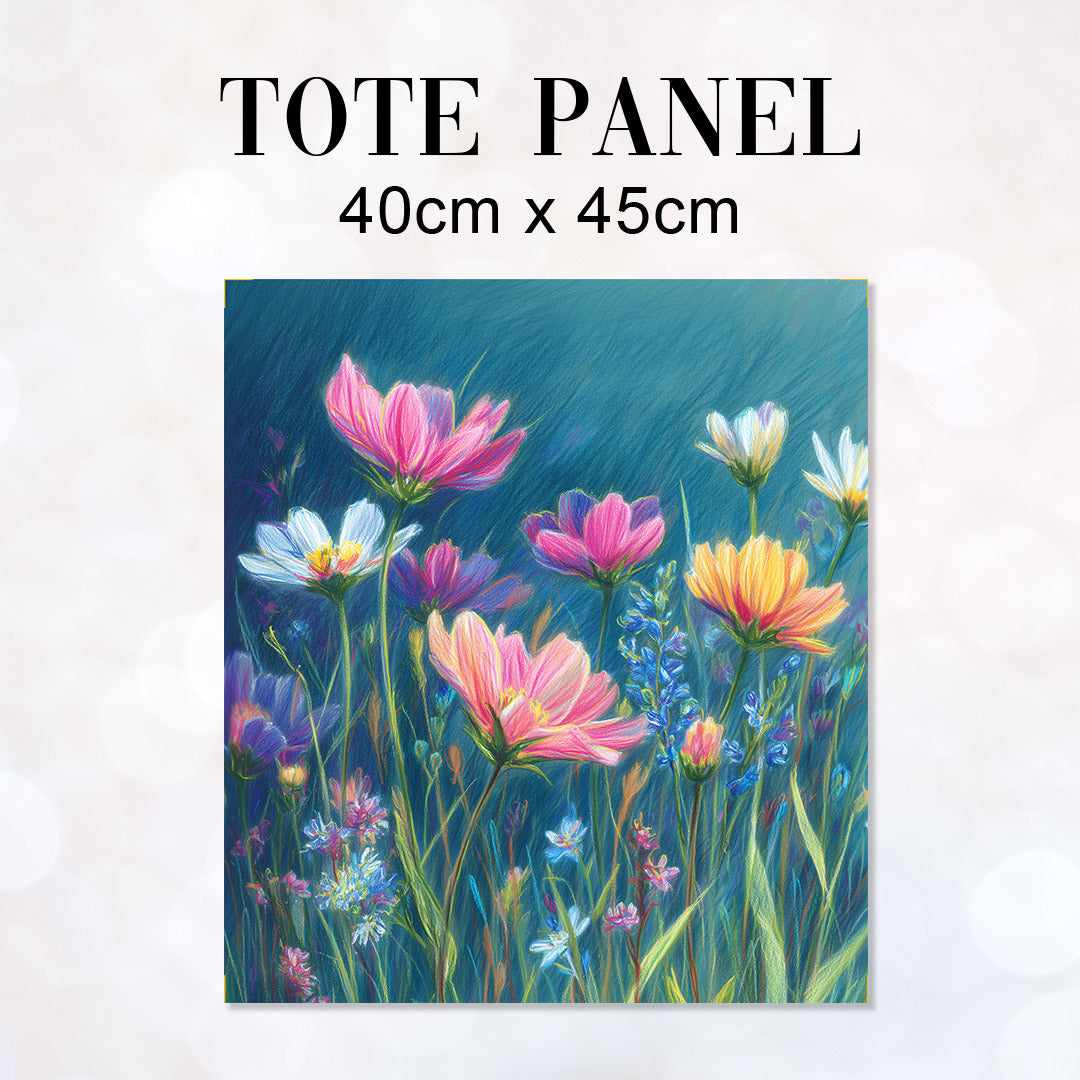TOTE Pastel Flowers Fabric Bag Panel TP-781