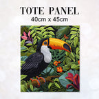 TOTE Embroidered Toucan Fabric Bag Panel TP-784