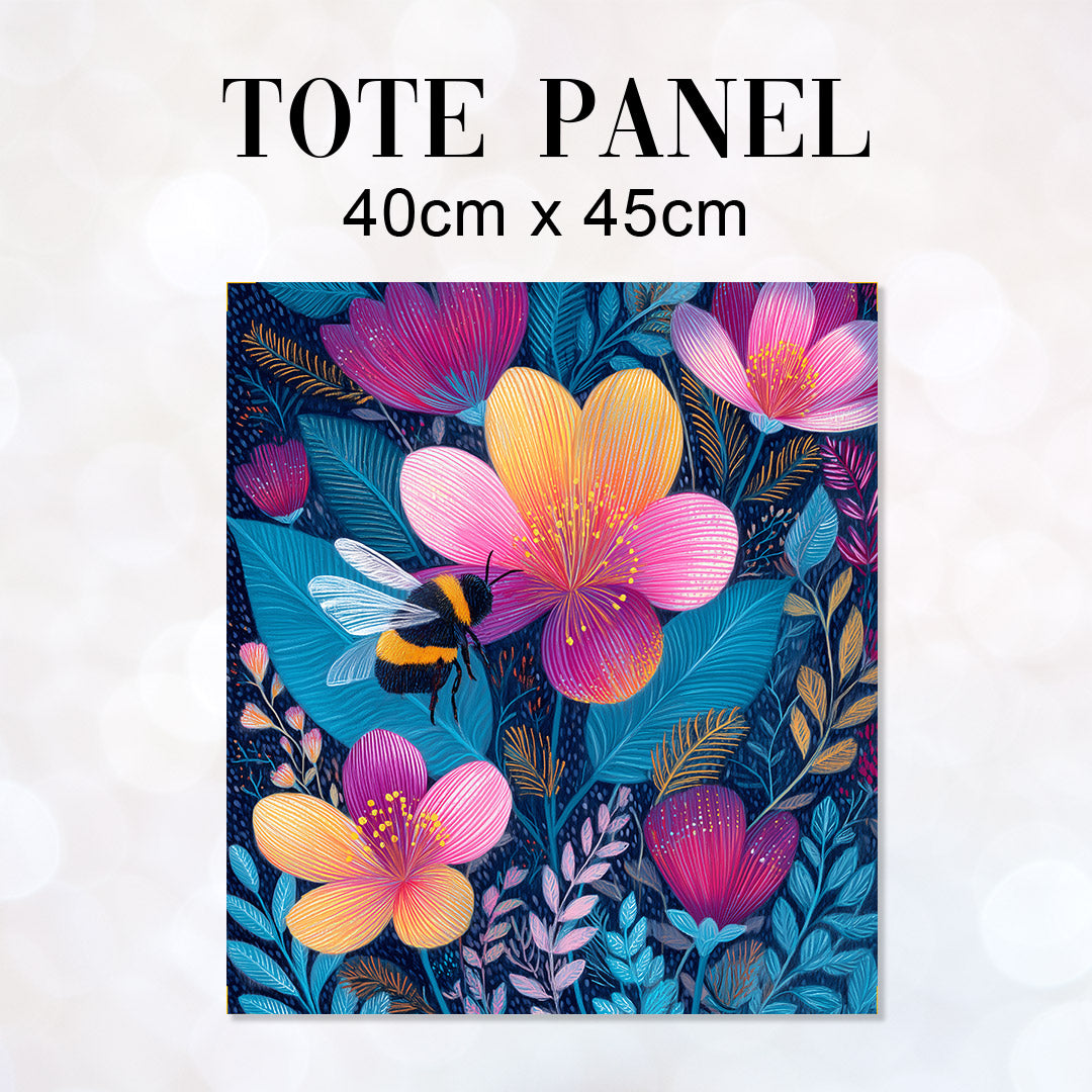 TOTE Midnight Meadow Bee Fabric Bag Panel TP-786
