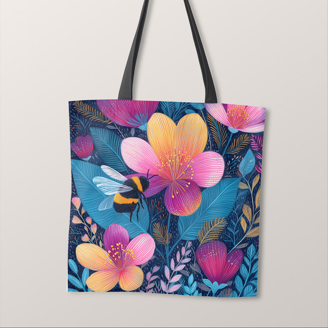 TOTE Midnight Meadow Bee Fabric Bag Panel TP-786
