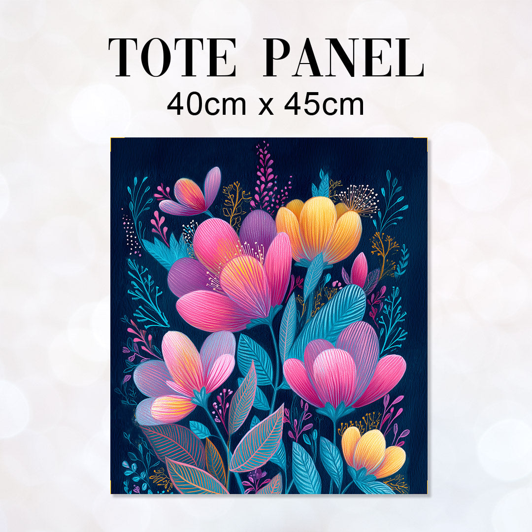TOTE Midnight Flowers Fabric Bag Panel TP-787