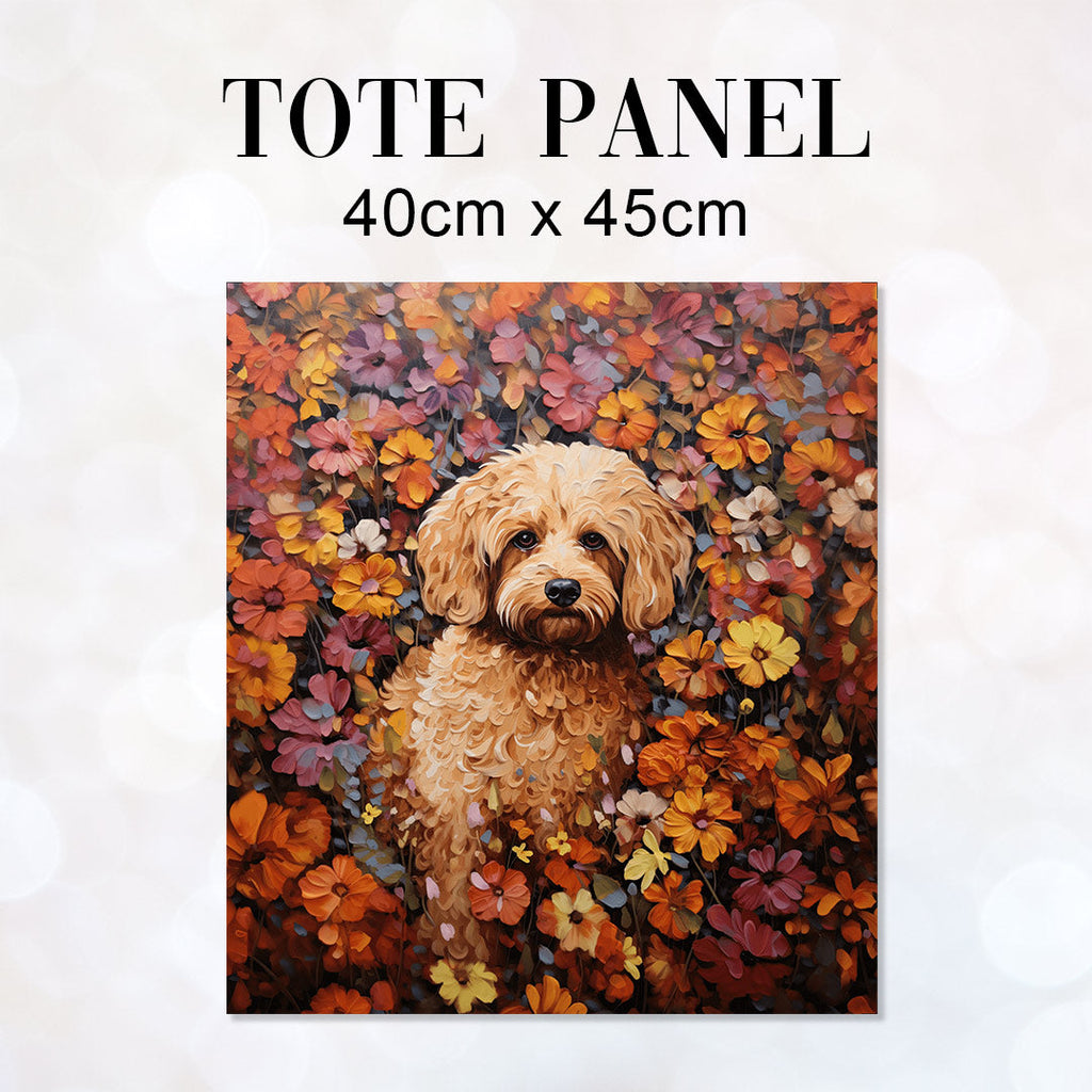 TOTE Floral Cockapoo TP-79 Fabric Bag Panel