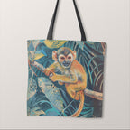 TOTE Squirrel Monkey Fabric Bag Panel TP-794