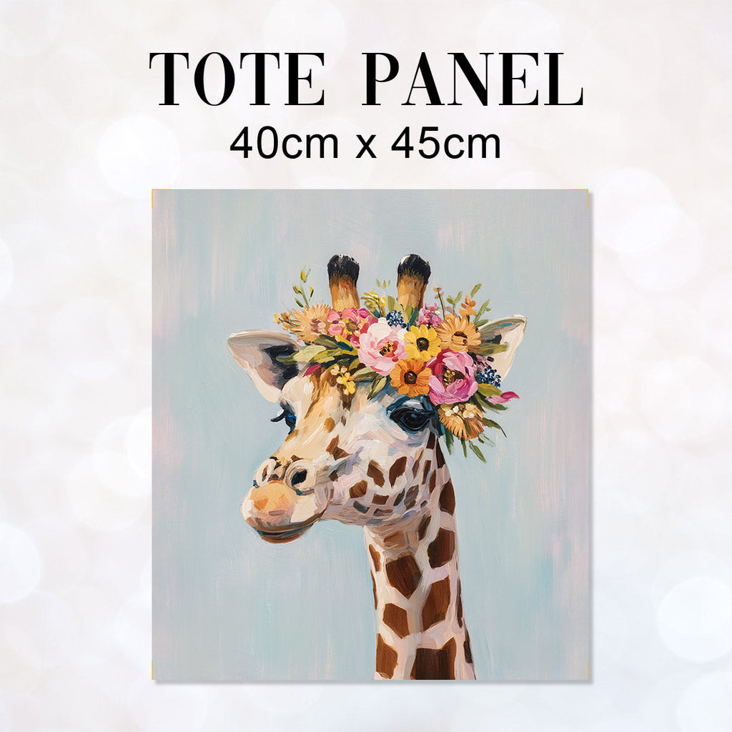 TOTE Floral Giraffe Fabric Bag Panel TP-797