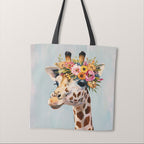 TOTE Floral Giraffe Fabric Bag Panel TP-797