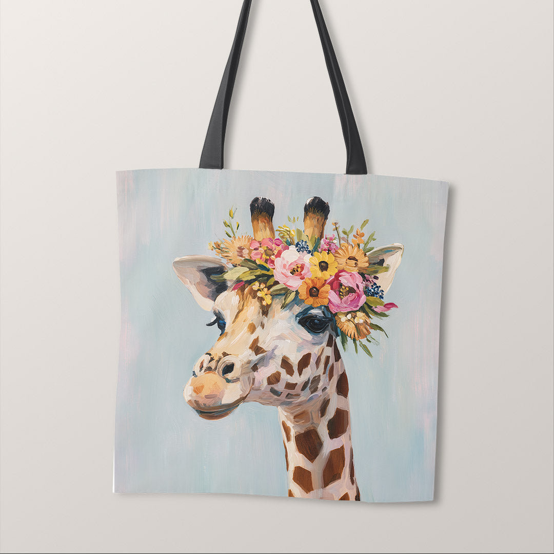 TOTE Floral Giraffe Fabric Bag Panel TP-797