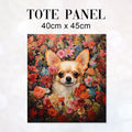 TOTE Floral Chihuahua TP-80 Fabric Bag Panel