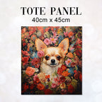 TOTE Floral Chihuahua TP-80 Fabric Bag Panel