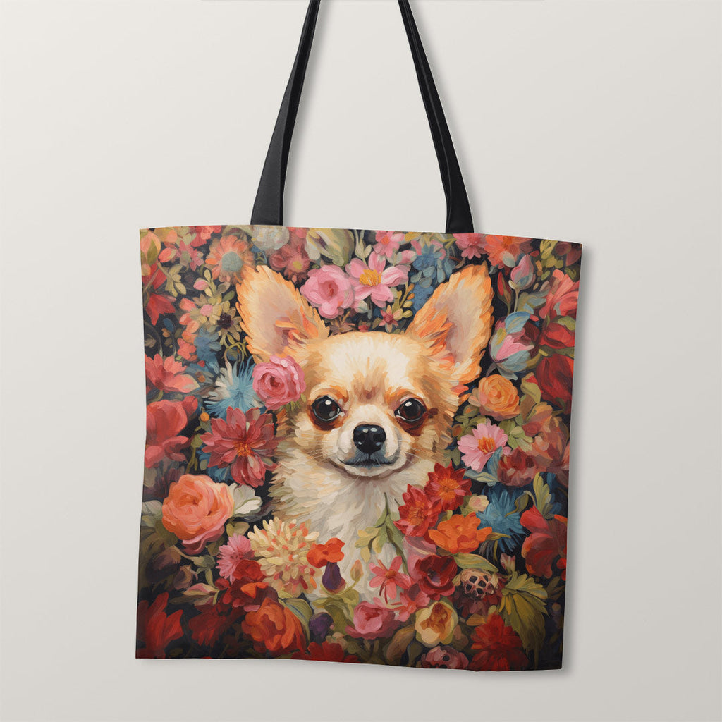 TOTE Floral Chihuahua TP-80 Fabric Bag Panel