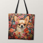 TOTE Floral Chihuahua TP-80 Fabric Bag Panel