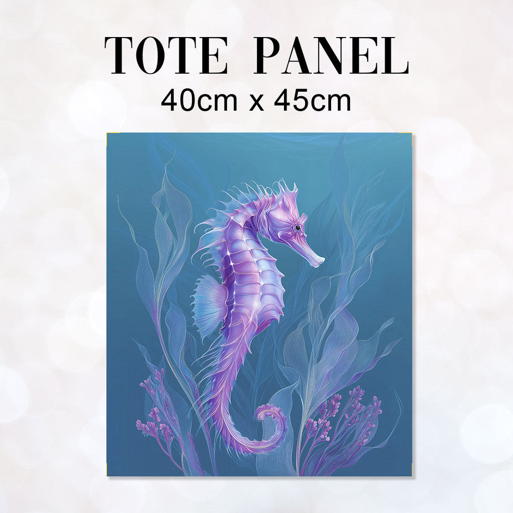 TOTE Lavender Seahorse Fabric Bag Panel TP-801