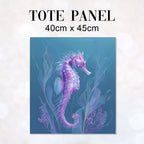 TOTE Lavender Seahorse Fabric Bag Panel TP-801