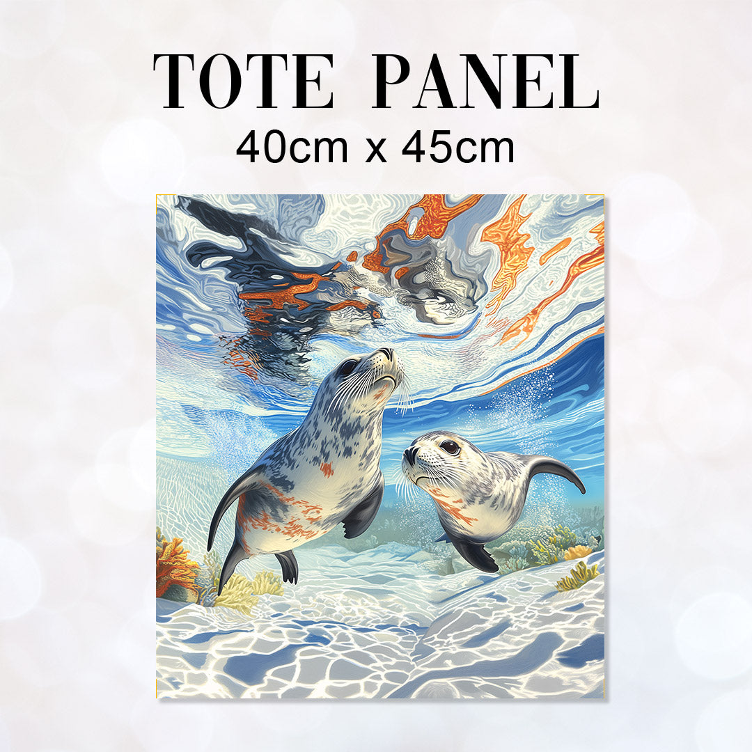 TOTE Frolicking Seals Fabric Bag Panel TP-804