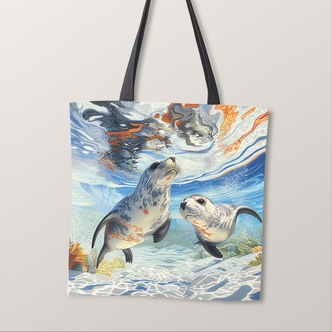 TOTE Frolicking Seals Fabric Bag Panel TP-804