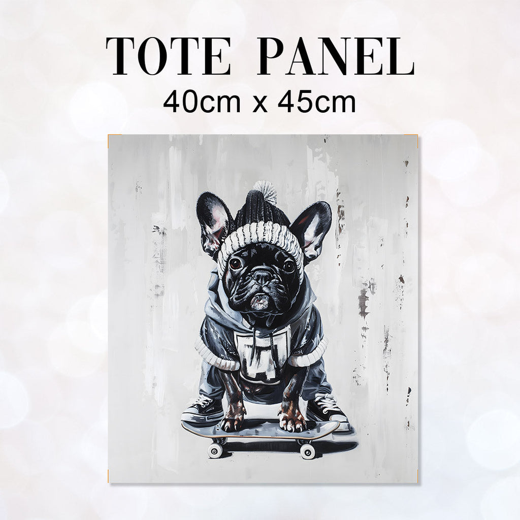 TOTE Panel French Bulldog on Skateboard TP-882