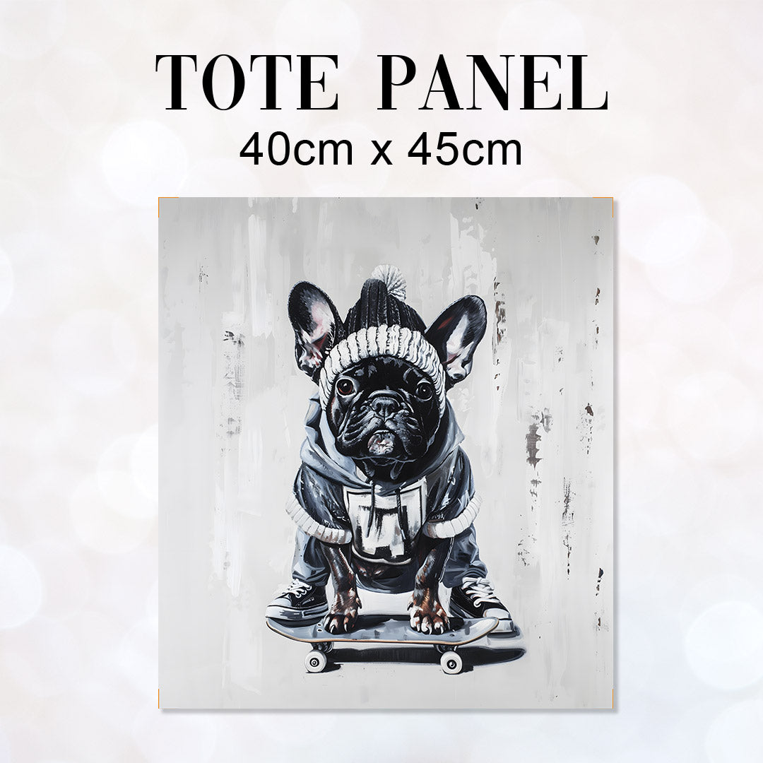 TOTE Panel French Bulldog on Skateboard TP-882