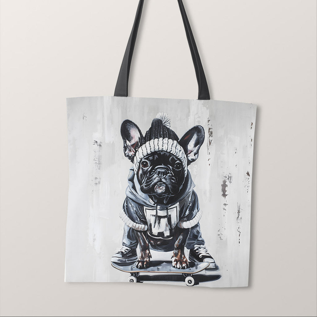 TOTE Panel French Bulldog on Skateboard TP-882