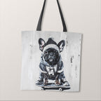 TOTE Panel French Bulldog on Skateboard TP-882