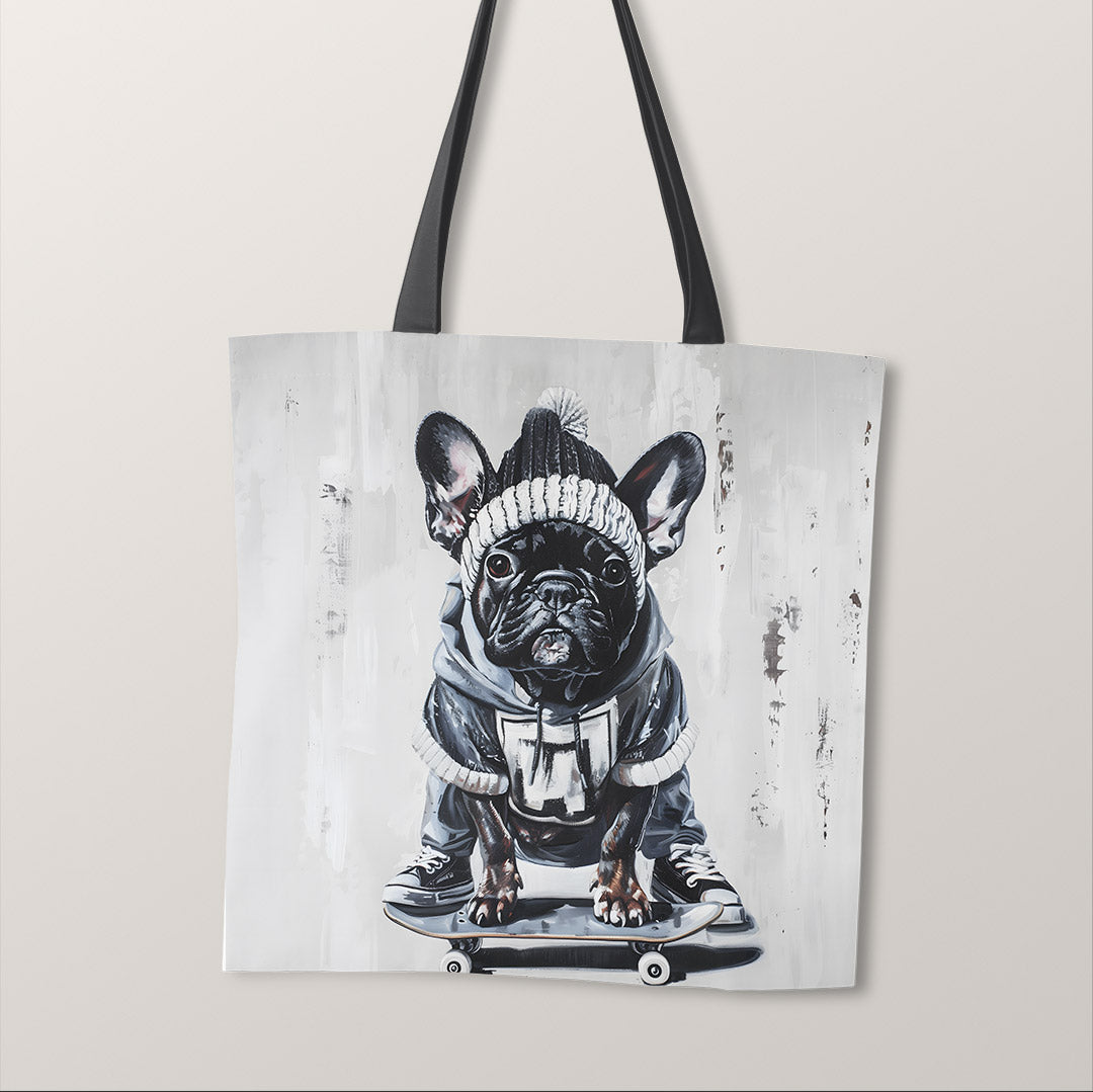 TOTE Panel French Bulldog on Skateboard TP-882