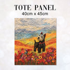 TOTE Felted Scottie Dog TP-83 Fabric Bag Panel
