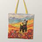 TOTE Felted Scottie Dog TP-83 Fabric Bag Panel
