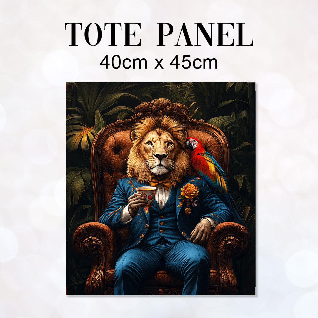 TOTE Panel Lion Drinking Tea TP-892