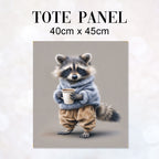 TOTE Panel Raccoon Drinking Coffee TP-928