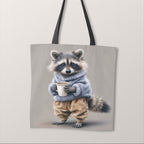 TOTE Panel Raccoon Drinking Coffee TP-928