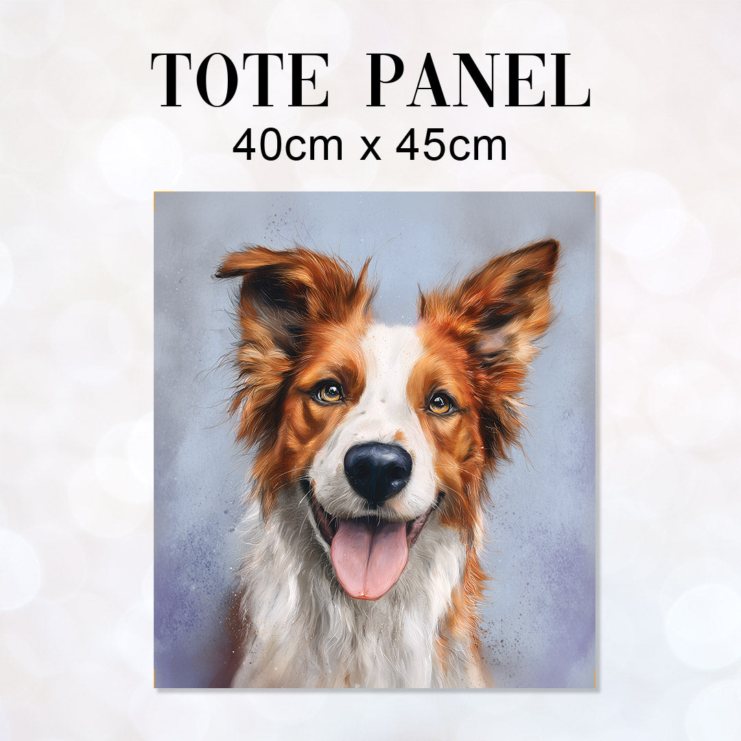 TOTE Panel Happy Red Border Collie TP-903