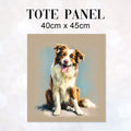 TOTE Panel Red Border Collie Beige TP-908