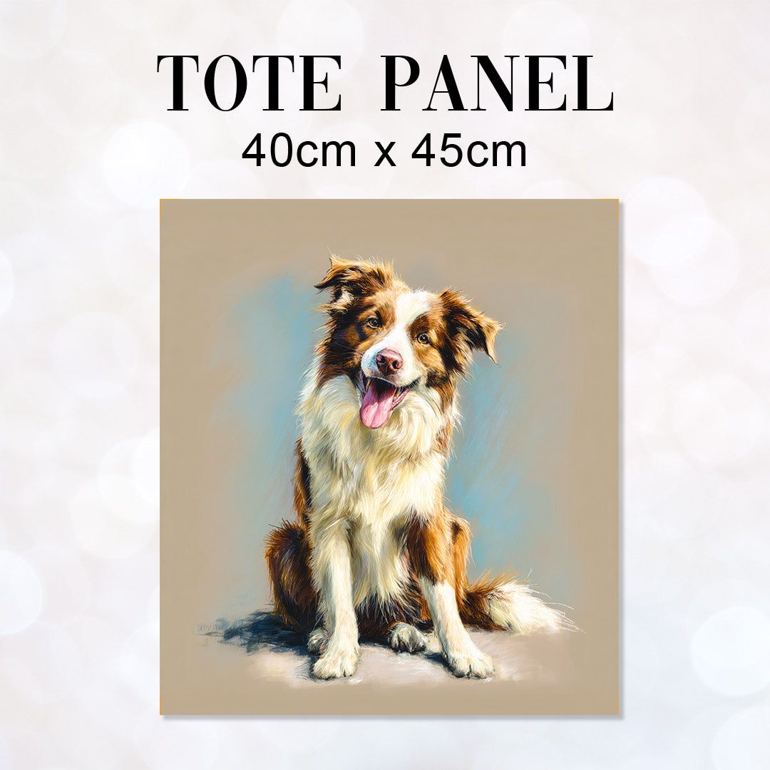 TOTE Panel Red Border Collie Beige TP-908