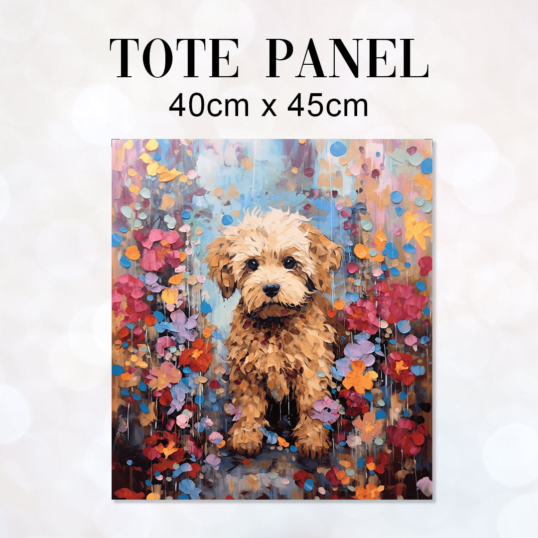 Cockapoo Pup Fabric Panel for sewing tote bags – Custom Fabrics UK