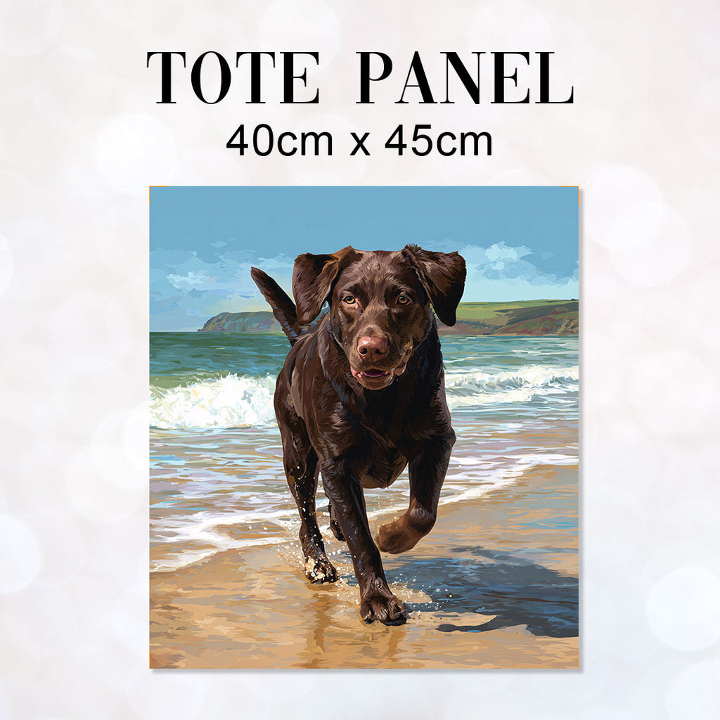 TOTE Panel Chocolate Labrador on the Beach TP-914