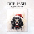 TOTE Christmas Black Spaniel TP-90 Fabric Bag Panel