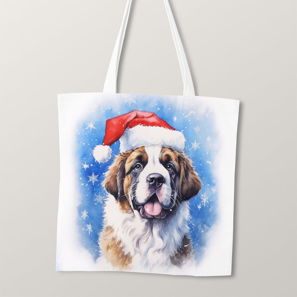 TOTE Winter St Bernards Dog TP-92 Fabric Bag Panel