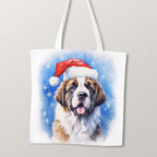 TOTE Winter St Bernards Dog TP-92 Fabric Bag Panel